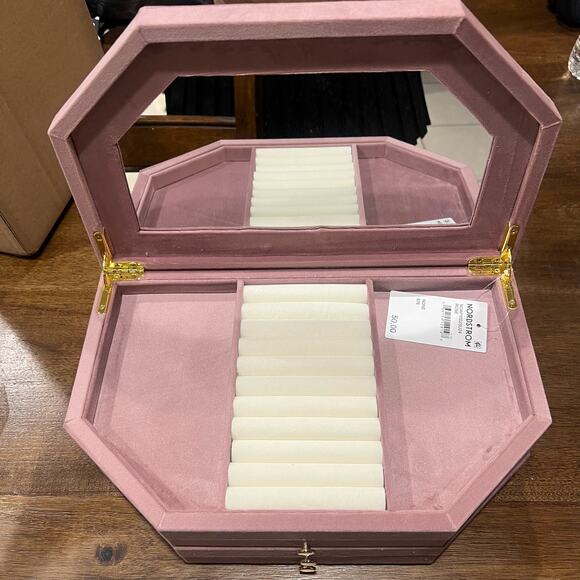 Nordstrom Velvet Jewelry Box with Mirror and Drawers - Picture 9 of 10